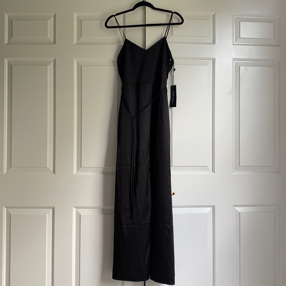 For Love & Lemons black satin maxi slip - Picture 3 of 6